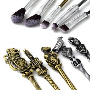 Winvin 5 Pcs Makeup Brushes ,for Harry Potter Fans Wizard Wand Set Kit ,in A Gift Bag, Perfect for Eyebrows, Eyeshadow Palette, Foundation, and Powder